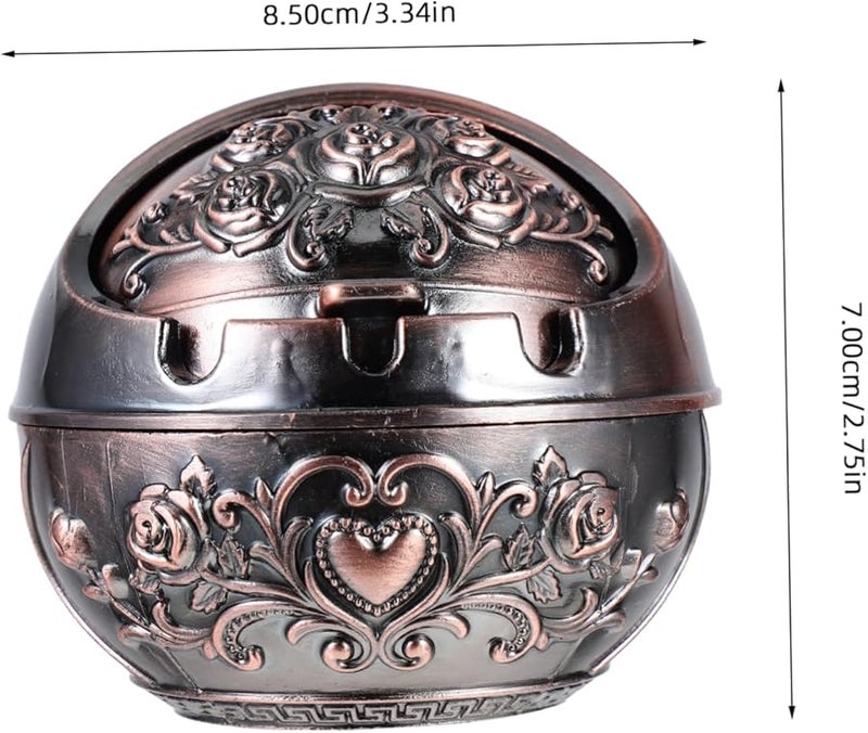 منفضة سجائر محمولة من الفولاذ المقاوم للصدأ مع غطاء لتزيين المنزل والشرفة وغرفة المعيشة - Image 3