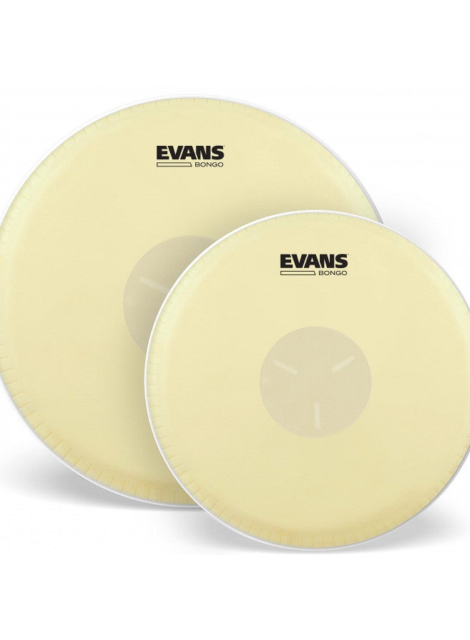 Evans Tri-Center Bongo Drum Head Pack, 7 1/4 and 8 5/8 Inch - Image 1