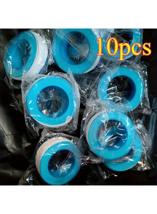 10 Pcs White Teflon Tape For Pipe Thread Seal Leak Proof Sealing - Image 1