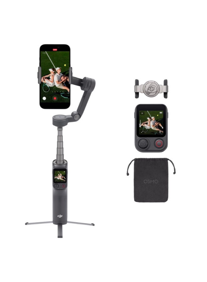 دي جي آي جهاز التثبيت Osmo Mobile 8P لأجهزة iPhone وAndroid، مع جهاز تحكم عن بُعد، وتتبع تلقائي، وقضيب تمديد وحامل ثلاثي القوائم مدمجين، وبطارية تدوم 10 ساعات، وتثبيت قوي ثلاثي المحاور، ودوران أفقي 360 درجة، وجهاز تثبيت للهاتف - Image 1