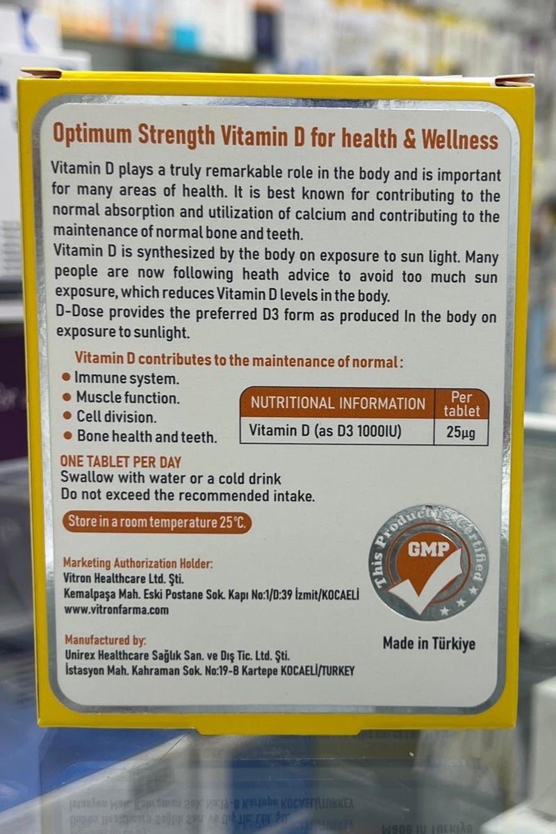 Vitron D-DOSE VIT D3 1000 IU TABLETS 30S - Image 2