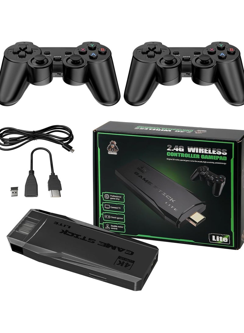Game Console 4K HD – 64GB Retro TV Game Stick with 2.4G Dual Wireless Controllers | 10,000+ Built-in Classic Games | Plug & Play HDMI Console - Image 1