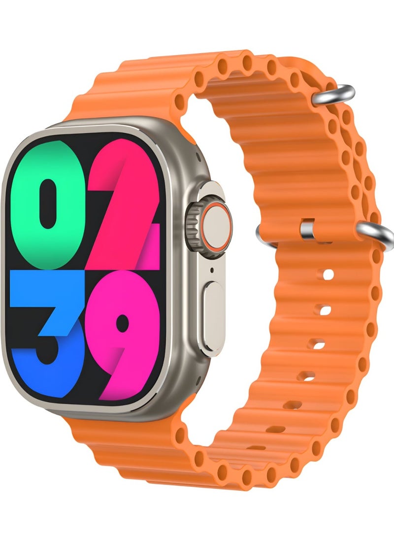 Generic - T10 ULTRA 2 Smart Watch BIG INFINITE DISPLAY Wireless Charging 49MM (Orange) - Image 1