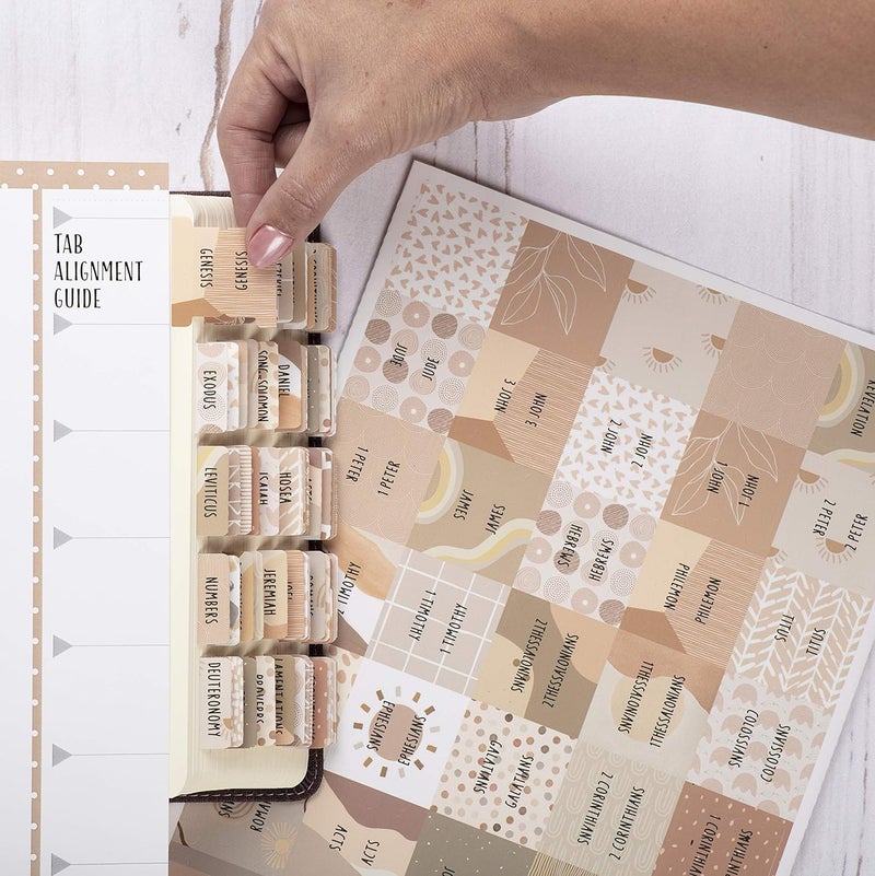 DIVERSEBEE Laminated Bible Tabs (Large Print, Easy to Read), Bible Journaling Supplies, Bible Book Tabs, Christian Gift, 66 Bible Tabs Old and New Testament, Includes 11 Blank Tabs - Cappuccino Theme - Image 3