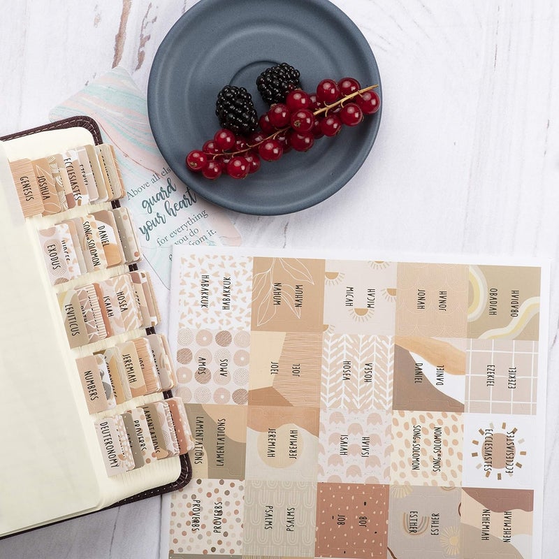 DIVERSEBEE Laminated Bible Tabs (Large Print, Easy to Read), Bible Journaling Supplies, Bible Book Tabs, Christian Gift, 66 Bible Tabs Old and New Testament, Includes 11 Blank Tabs - Cappuccino Theme - Image 4