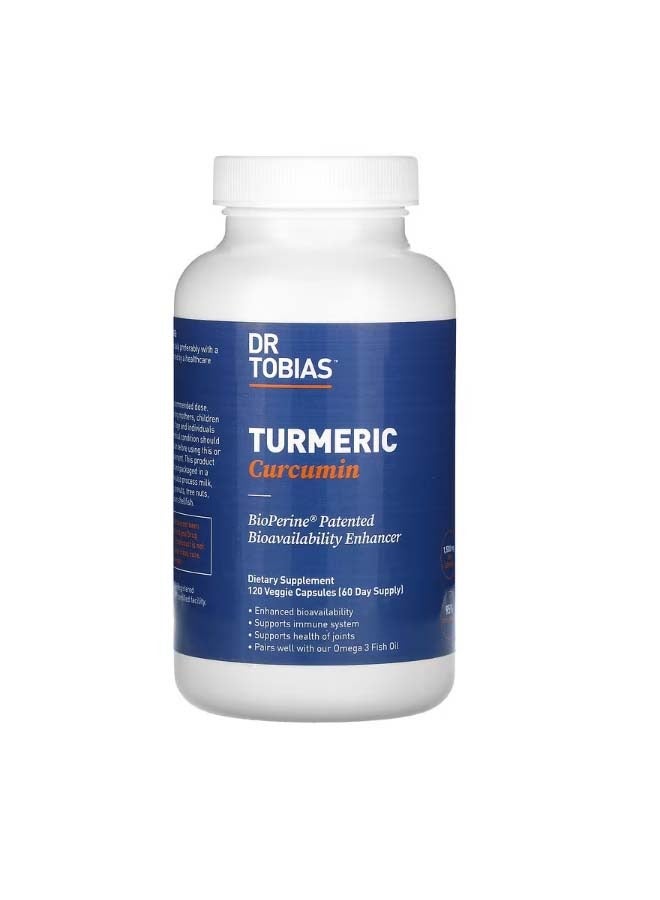 Dr. Tobias Turmeric Curcumin 120 Veggie Capsules - Image 1
