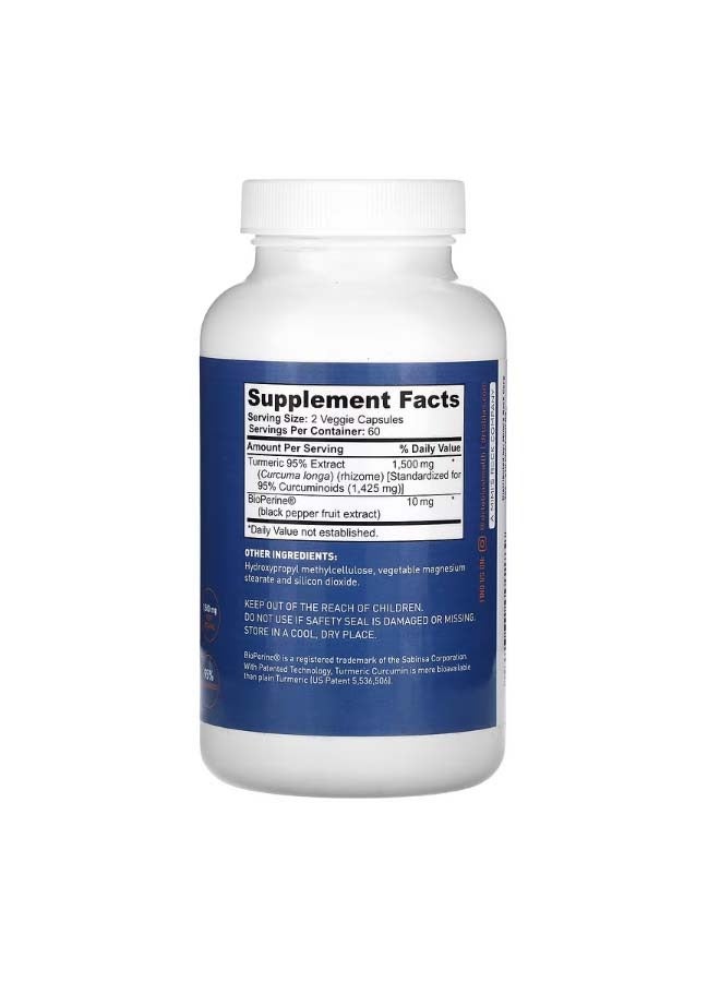 Dr. Tobias Turmeric Curcumin 120 Veggie Capsules - Image 2