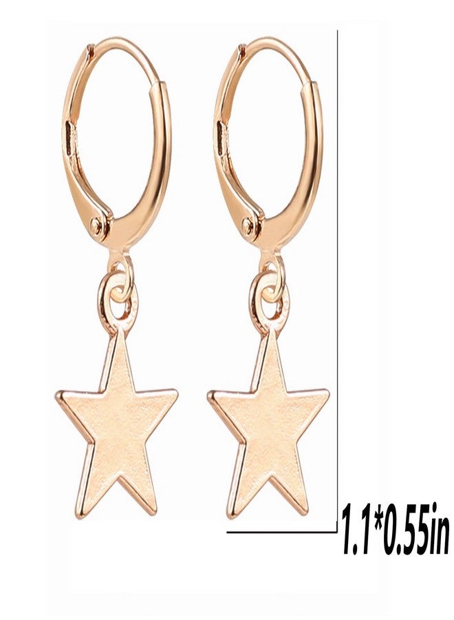 LitTown Smiley Face Earrings Huggie Hoop Y2K Preppy Happy Lightning Bolt Heart Star Small Dangle Colorful Gold White Red Pink Yellow Blue Jewelry - Image 2