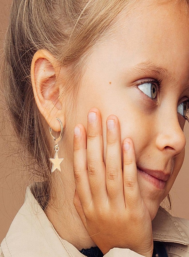 LitTown Smiley Face Earrings Huggie Hoop Y2K Preppy Happy Lightning Bolt Heart Star Small Dangle Colorful Gold White Red Pink Yellow Blue Jewelry - Image 3