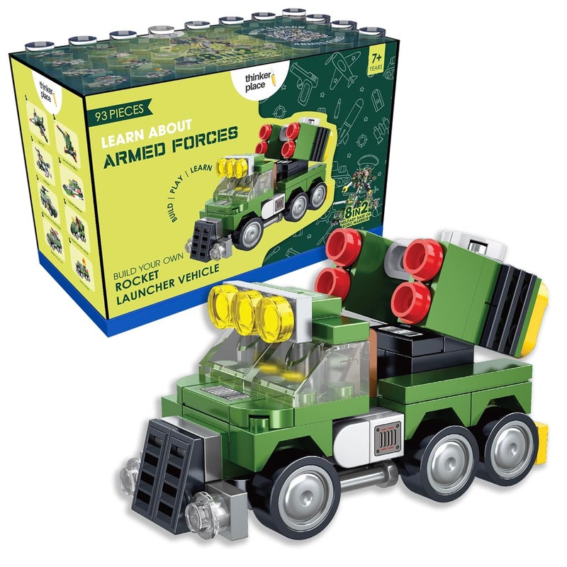 ThinkerPlace 8 in 2 Armored Corps - Rocket Launcher Vehicle | STEM Learning Toy for Kids 7+ - Image 1