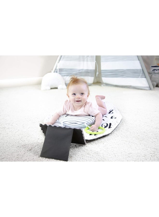 Sassy حصيرة اللعب ساسي لوقت البطن مع مرآة كبيرة، مبطنة، وسادة دعم قابلة للعكس، وحلقة للتسنين، العمر 0+ - Image 4