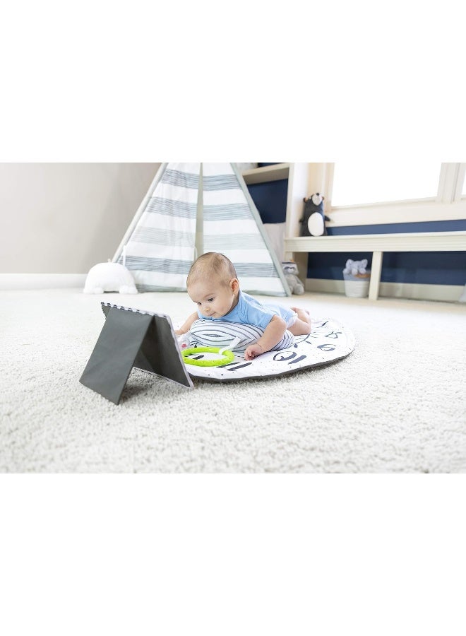 Sassy حصيرة اللعب ساسي لوقت البطن مع مرآة كبيرة، مبطنة، وسادة دعم قابلة للعكس، وحلقة للتسنين، العمر 0+ - Image 5