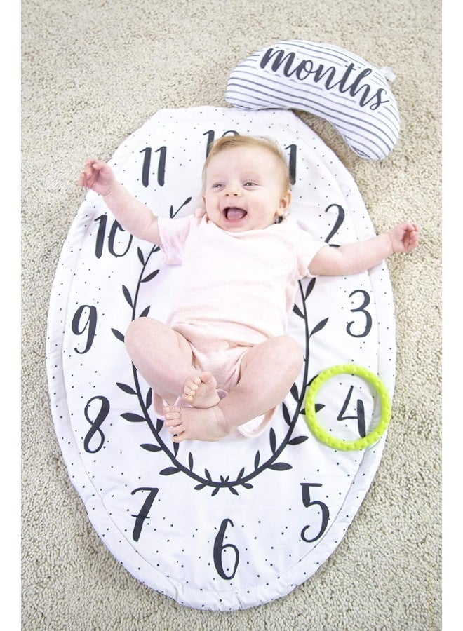 Sassy حصيرة اللعب ساسي لوقت البطن مع مرآة كبيرة، مبطنة، وسادة دعم قابلة للعكس، وحلقة للتسنين، العمر 0+ - Image 3