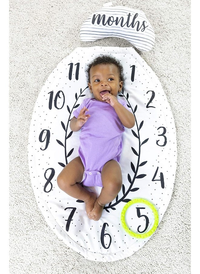 Sassy حصيرة اللعب ساسي لوقت البطن مع مرآة كبيرة، مبطنة، وسادة دعم قابلة للعكس، وحلقة للتسنين، العمر 0+ - Image 2