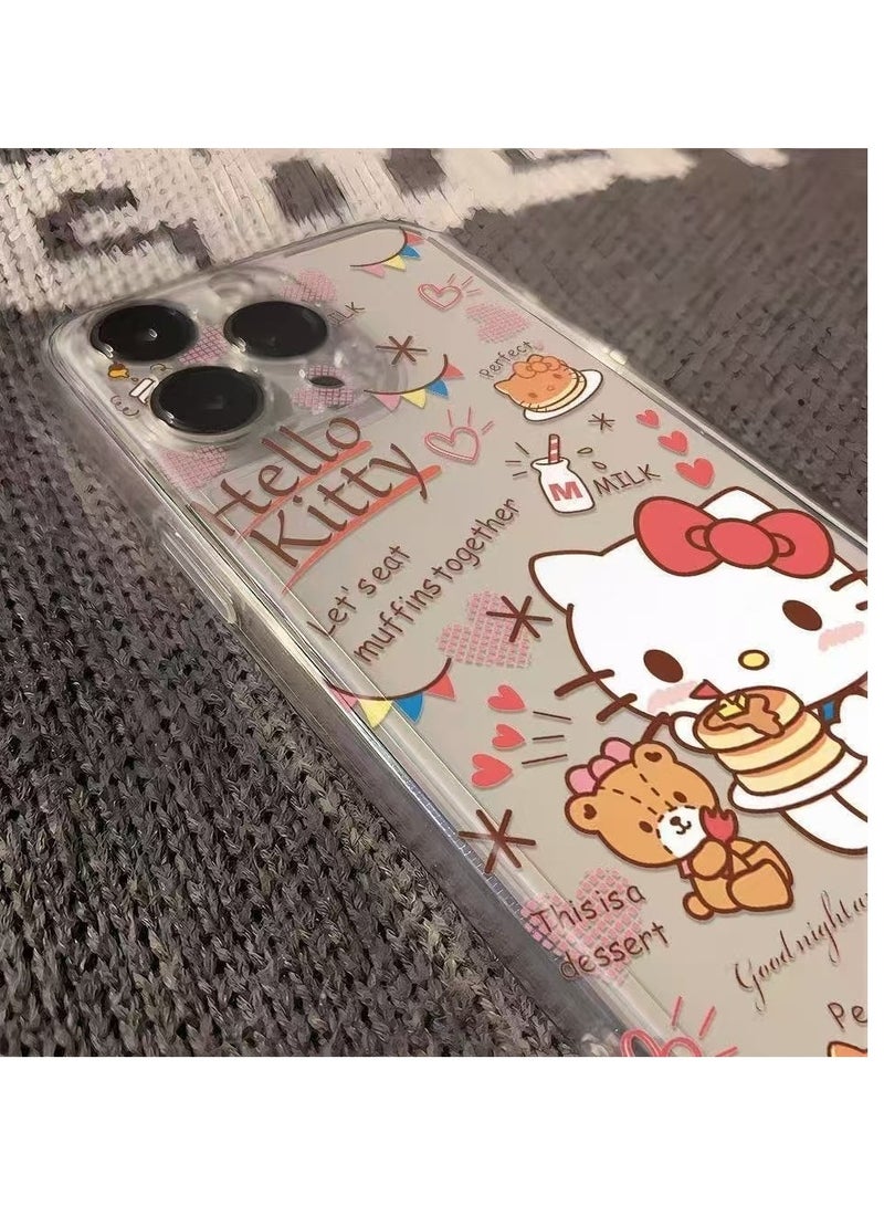 جراب حلويات شفاف Hello Kitty لهاتف iPhone 16 Pro - تصميم كرتوني لطيف ، مقاوم للصدمات ، مضاد لبصمات الأصابع - Image 3