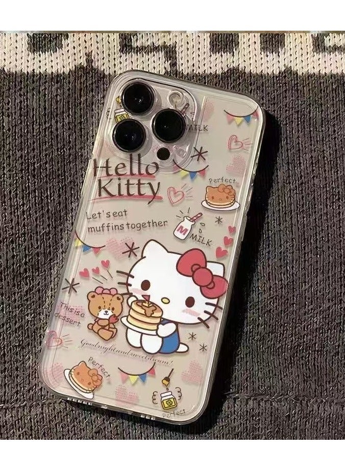 جراب حلويات شفاف Hello Kitty لهاتف iPhone 16 Pro - تصميم كرتوني لطيف ، مقاوم للصدمات ، مضاد لبصمات الأصابع - Image 2