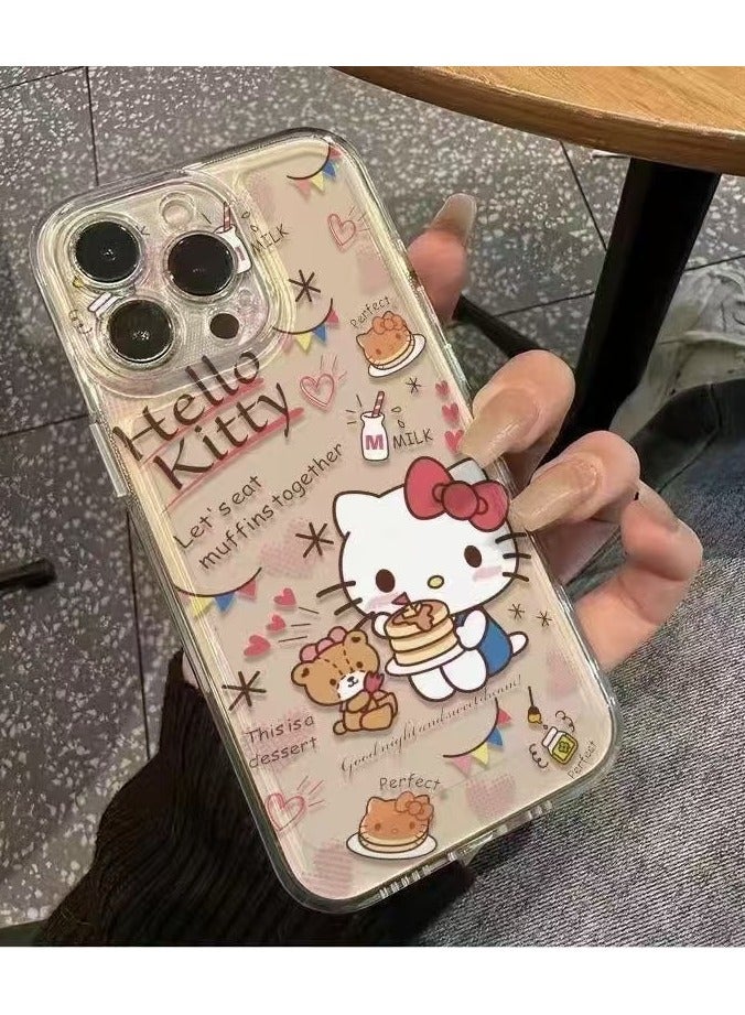 جراب حلويات شفاف Hello Kitty لهاتف iPhone 16 Pro - تصميم كرتوني لطيف ، مقاوم للصدمات ، مضاد لبصمات الأصابع - Image 1
