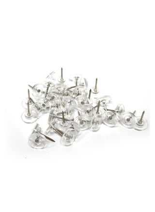 (100 Pieces) Round Clear Push Pins for Cork Board, Transparent Round Shaped Thumb Tacks Plastic Decorative Push Pins for Posters, Office, Photo Maps, School, Classroom Supplies - view 4