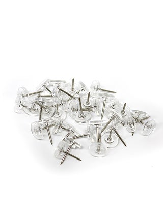 (100 Pieces) Round Clear Push Pins for Cork Board, Transparent Round Shaped Thumb Tacks Plastic Decorative Push Pins for Posters, Office, Photo Maps, School, Classroom Supplies - view 5