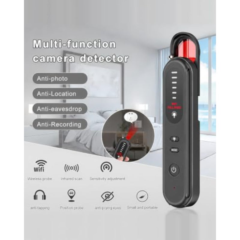 Hidden Camera Detector, 1-6.5GHz RF Signal Scanner, GPS Tracker Finder, 3-in-1 Anti Spy Wireless Bug Sweeper with Magnetic Detection and Optical Lens Finder for Hotel, Car, Office, Travel - Image 2