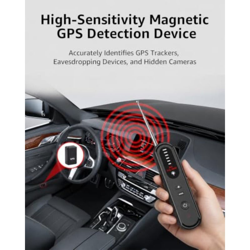 Hidden Camera Detector, 1-6.5GHz RF Signal Scanner, GPS Tracker Finder, 3-in-1 Anti Spy Wireless Bug Sweeper with Magnetic Detection and Optical Lens Finder for Hotel, Car, Office, Travel - Image 5