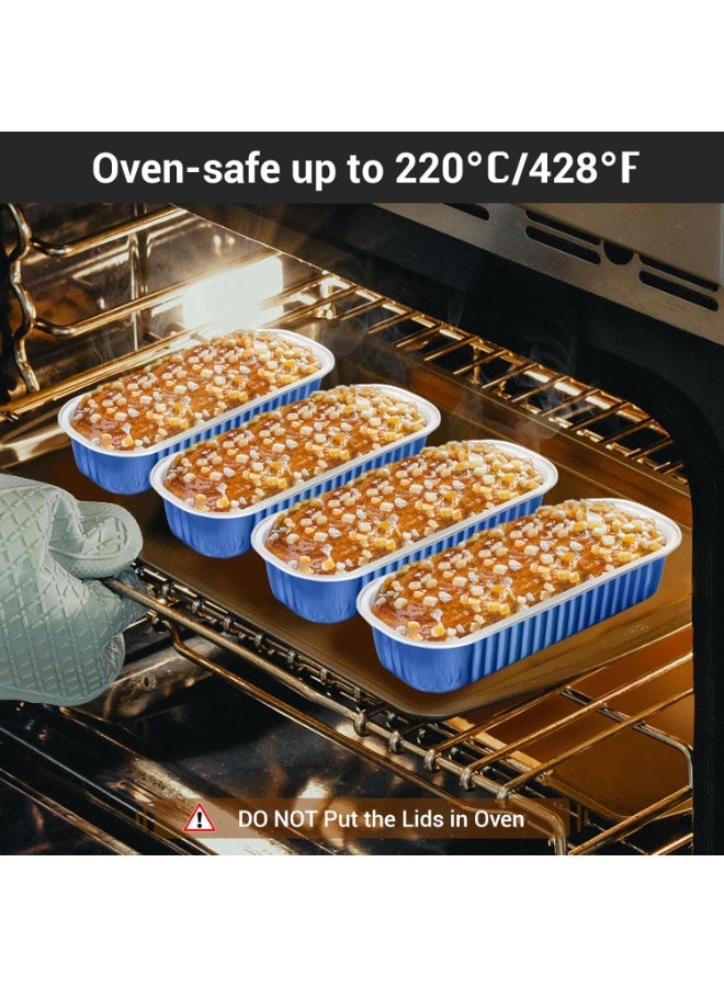 general Disposable Ramekins with Lids, 30pcs 6.8oz Royal Blue Cupcake Dessert Cups Liners, Aluminum Foil Baking Cups Mini Loaf Pan Cupcake Cup Pans Cheesecake Creme Brulee Souffle Ramekins Pan - Image 5