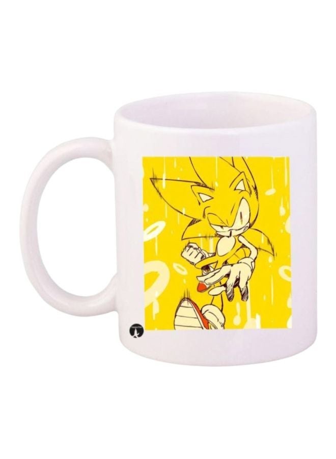 RYN Sonic Printed Coffee Mug White/Yellow