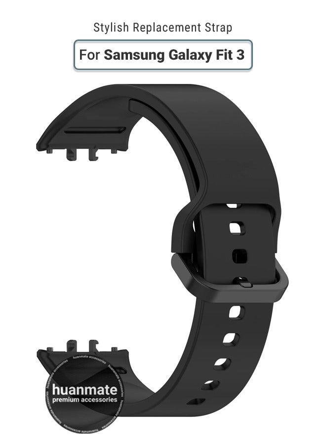huanmate Samsung Galaxy Fit 3 Soft Silicone Replacement Strap - High Quality, Lightweight, Stylish & Durable - Easy Installation - Replacement Strap for Samsung Galaxy Fit 3 - Image 1