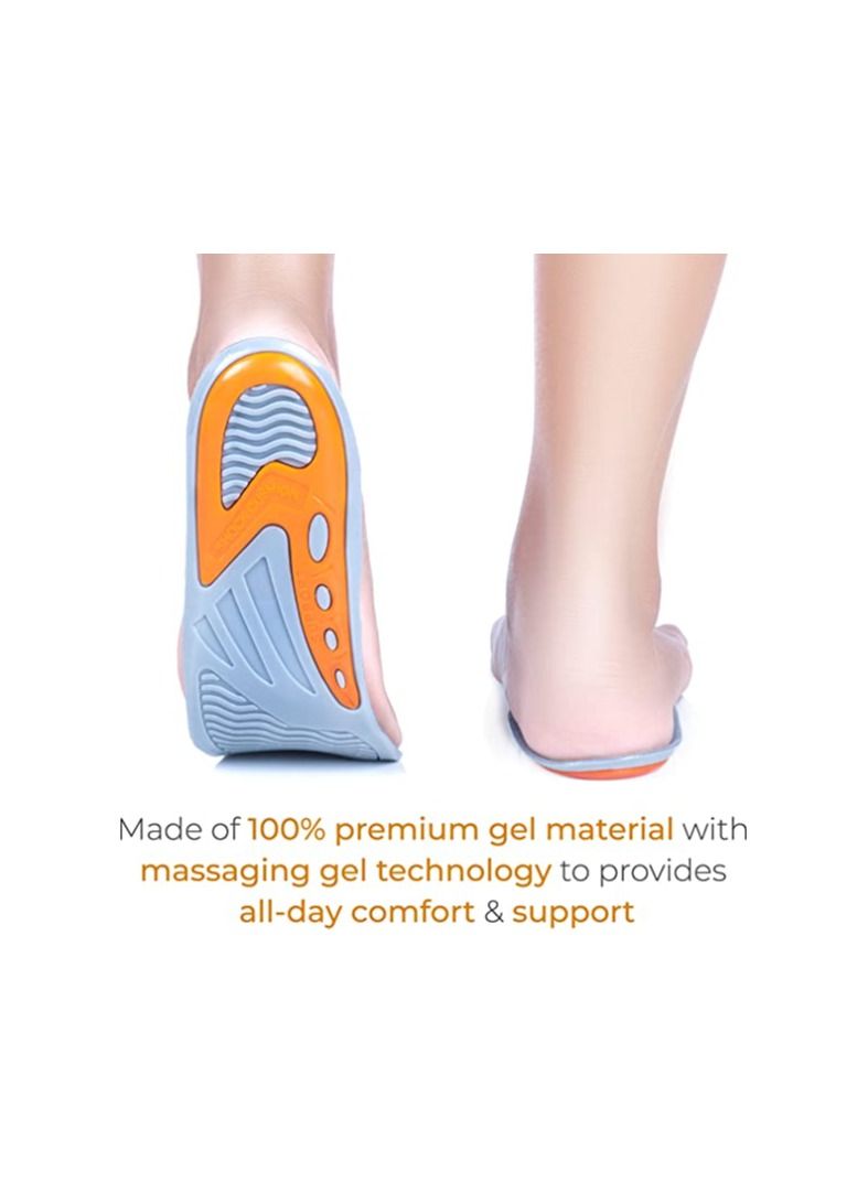 FOVERA Gel Insoles Pair for Walking, Running, Sports, Formal & Safety Shoes-All Day Comfort Shoe Inserts with Dual Gel Technology-Made In India -Full Sole for Every Shoe (Male (Large),Pack of 1 Pair) - Image 5