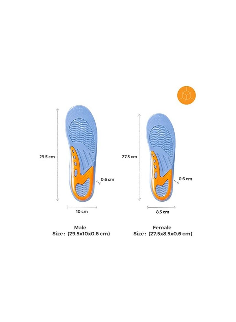FOVERA Gel Insoles Pair for Walking, Running, Sports, Formal & Safety Shoes-All Day Comfort Shoe Inserts with Dual Gel Technology-Made In India -Full Sole for Every Shoe (Male (Large),Pack of 1 Pair) - Image 3