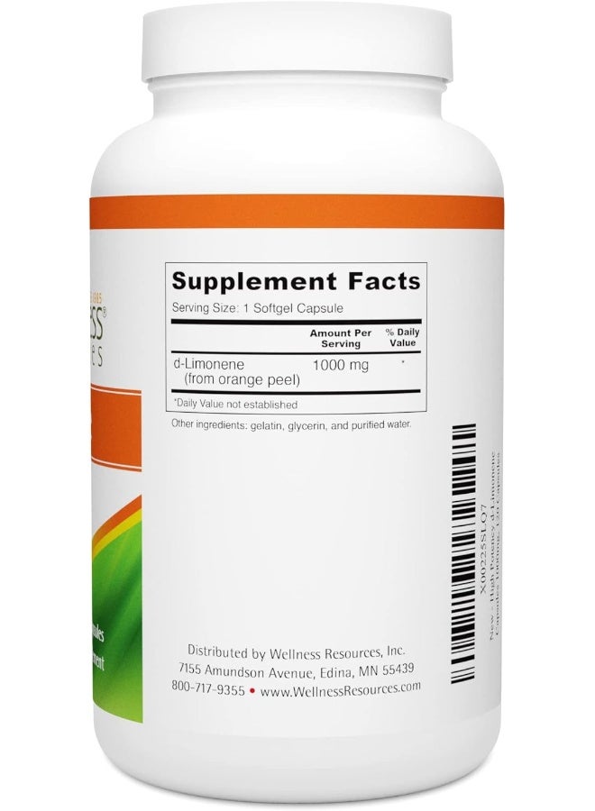 Wellness Resources Orange Peel Extract For Digestive Health D-Limonene Capsules (1000Mg, 120 Capsules) - Image 4