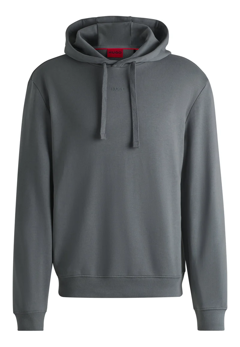 HUGO Cotton-terry hoodie with logo print