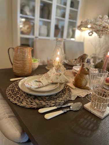 ANNOVA Flatware 20 Pieces Set/Stainless Steel Vintage Silverware/Cutlery, Dinner Knife/Dinner Fork/Salad Fork/Dinner Spoon/Dessert Spoon, Mirror Polished, Service for 4 - Ivory/Cream - Image 4