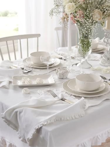 ANNOVA Flatware 20 Pieces Set/Stainless Steel Vintage Silverware/Cutlery, Dinner Knife/Dinner Fork/Salad Fork/Dinner Spoon/Dessert Spoon, Mirror Polished, Service for 4 - Ivory/Cream - Image 5