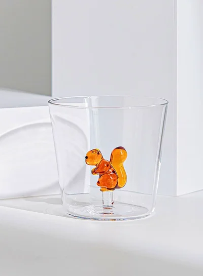 1Chase Animal Design Glass Mug – 300ml Squirrel Shaped Borosilicate Cup | Fun & Durable Drinkware -1pcs