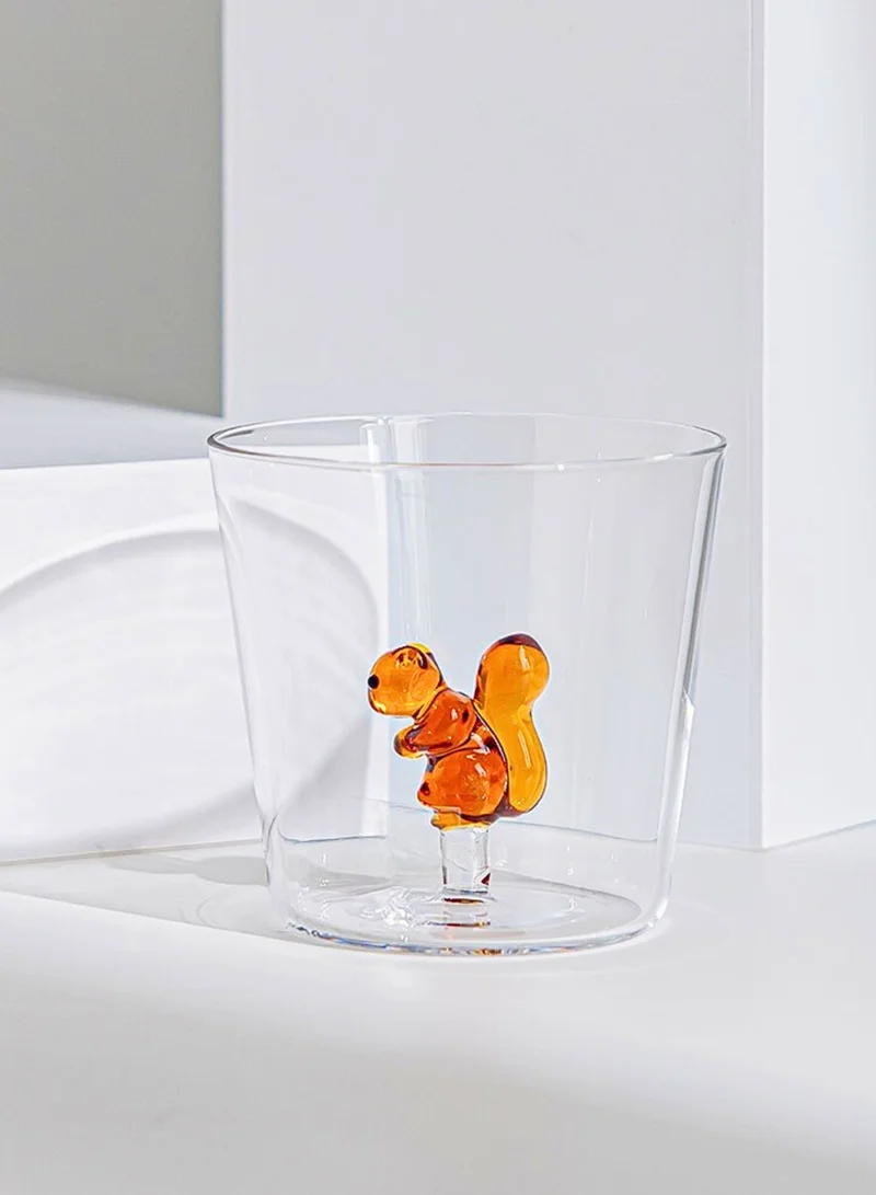 1Chase Animal Design Glass Mug – 300ml Squirrel Shaped Borosilicate Cup | Fun & Durable Drinkware -1pcs