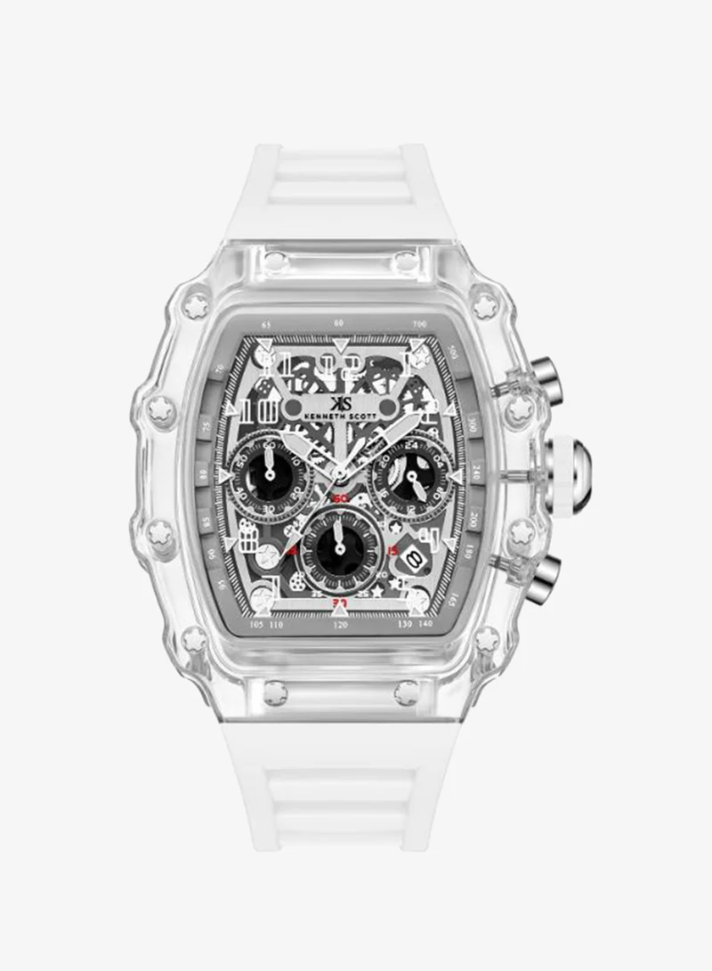 KENNETH SCOTT Men's Silicone Multi Function Watch K25103-ZSWI - 44.3X52 mm