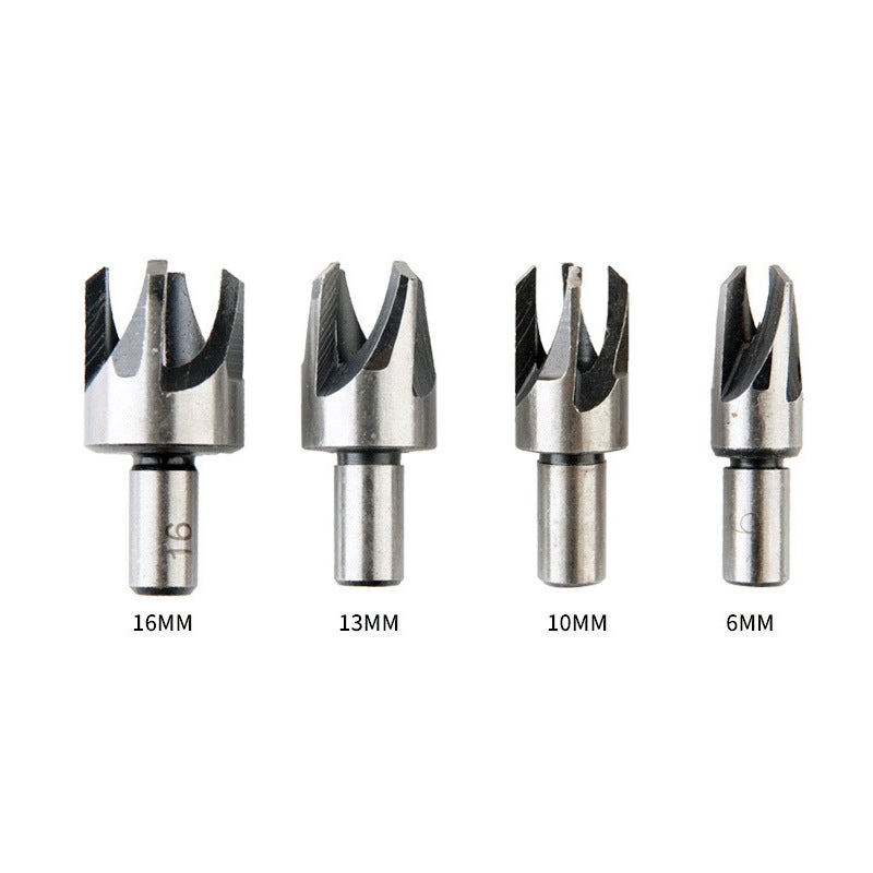 8PCs wooden plug drilling Carbon Steel woodworking hole opener set drilling bit take round wooden plug bit claw type reaming bit 4-piece claw bag 