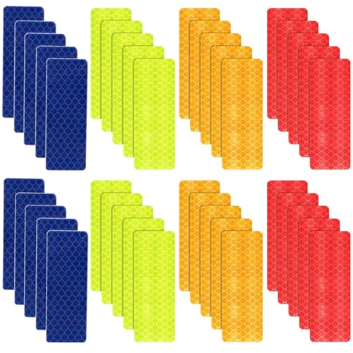 Zytiqt 40 Pcs Reflector Tape, High Visibility Reflective Stickers for Bike and Car, Waterproof Safety Warning Stickers for Night Driving, Reflector for Vehicle Motorcycle Bicycle,Radium Tape - Image 1