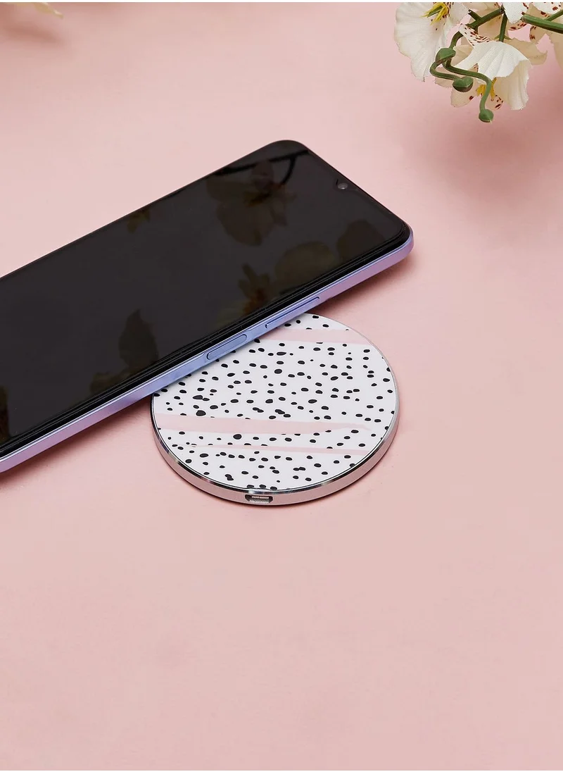 COCONUT LANE Pink Dotted Wireless Charger