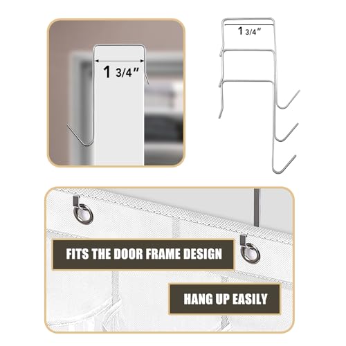 Bofoho Over The Door Shoe Organizer with 24 Clear Pockets and Metal Hooks – Heavy Duty Hanging Shoe Storage Rack for Closet, Bathroom, Dorm – Space Saving Organizer for Shoes, Accessories, Toys (White) - Image 3