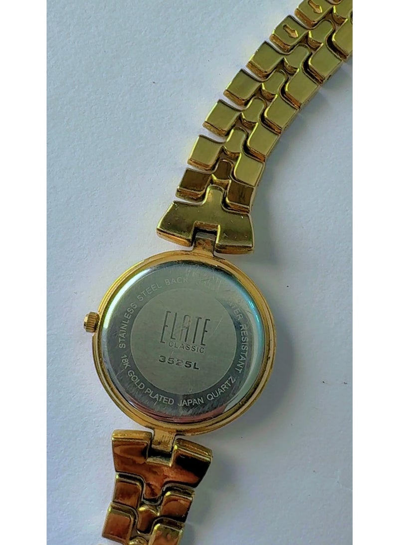 إليت ساعة نسائية من طراز Elite Classic 3525L مطلية بالذهب عيار 18 قيراط - مستعملة (تبدو بحالة جديدة تمامًا) - Image 5