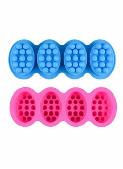 Excefore 2 Pcs Massage Silicone Molds for Soaps 4 Cavities 4.5 oz Soap Molds  - Image 1