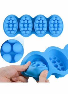 Excefore 2 Pcs Massage Silicone Molds for Soaps 4 Cavities 4.5 oz Soap Molds  - Image 3