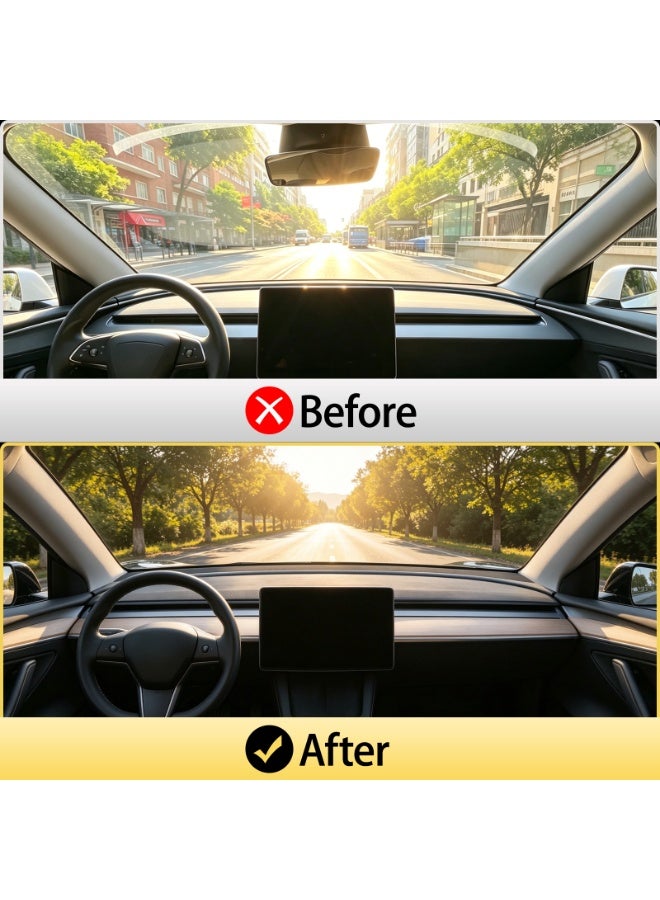 CHIYLE Dashboard Cover Mat Compatible with 2024-2026 Tesla Model 3 Highland,Anti-Glare No Glare Dashboard Pad Dash Mat Sunshade,Model 3 Accessories 2024 2025 2026 - Image 4