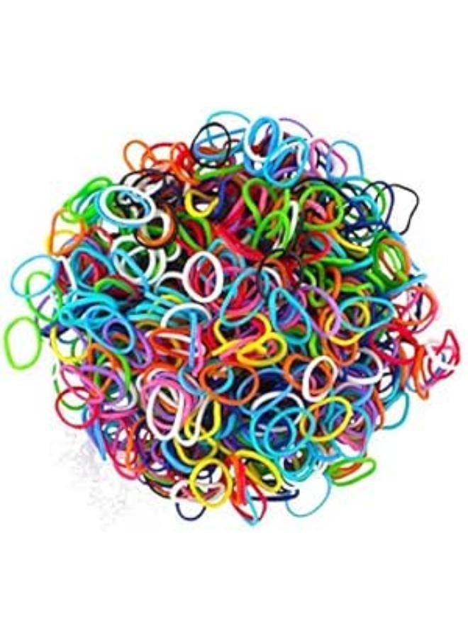 Loom Bands Rubber Bands with S-Shaped Clips and Hook - Multicoloured