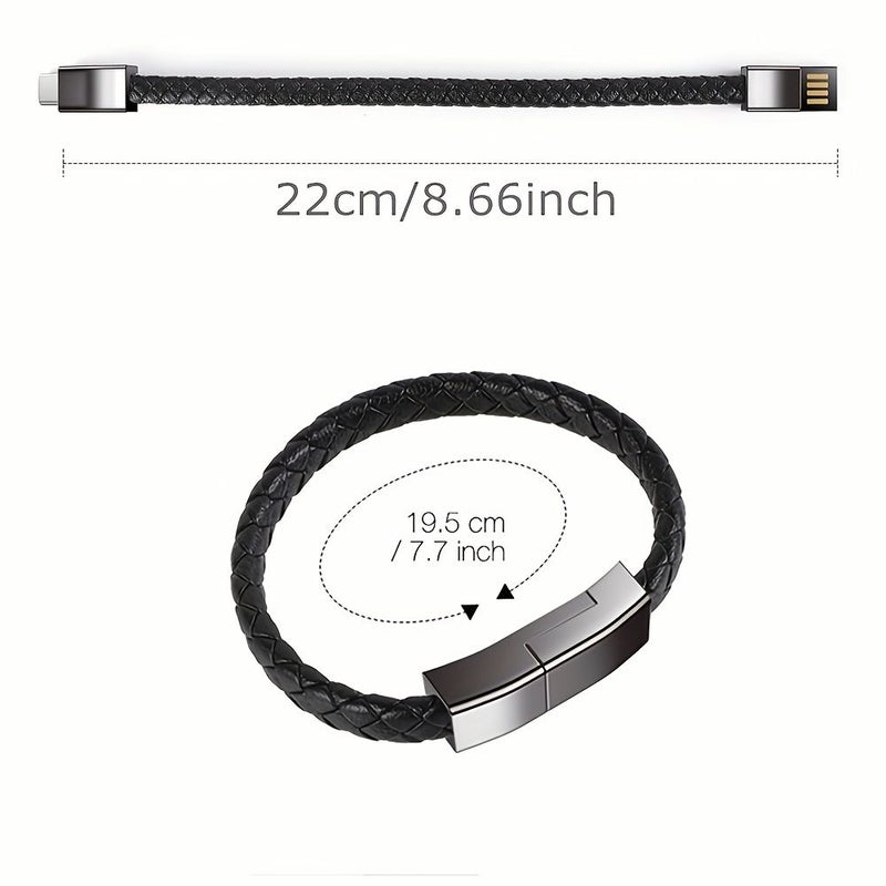 سوار شحن USB قابل للارتداء مع كابل بيانات من نوع C لأجهزة iPhone وMicro والهواتف المحمولة - Image 5