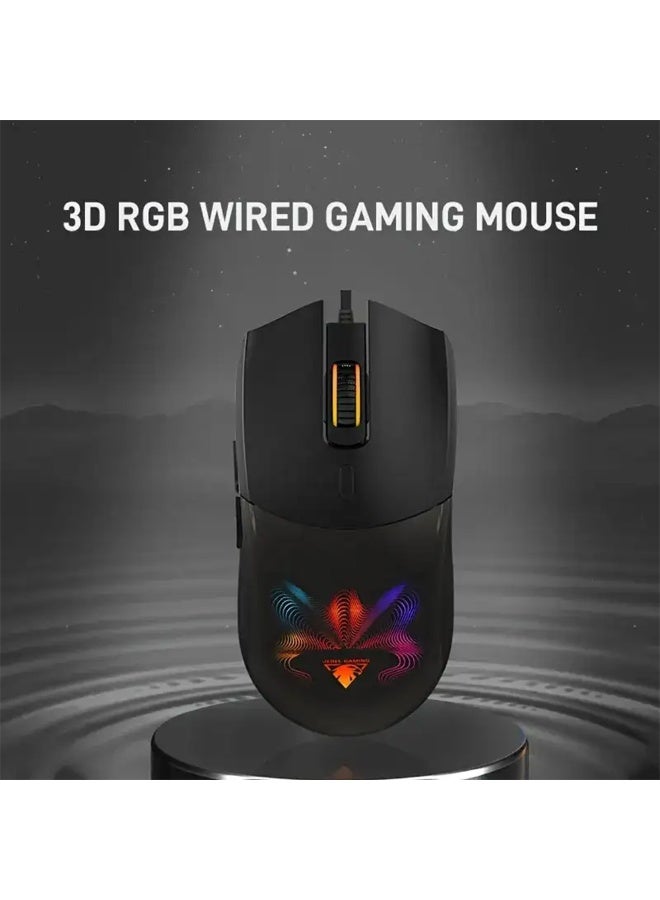 JeDEL Wired Gaming Mouse GM1320 , Dazzling RGB Lighting, Adjustable Resolution up to 1320DPI, Ergonomic Design Perfect for Long Gaming Sessions, High Response and Precise Buttons, Stable and Lag-Free USB Wired Connection, Compatible with PC and Laptop, Professional Performance and Smooth Gaming Experience for All Types of Games - Image 2