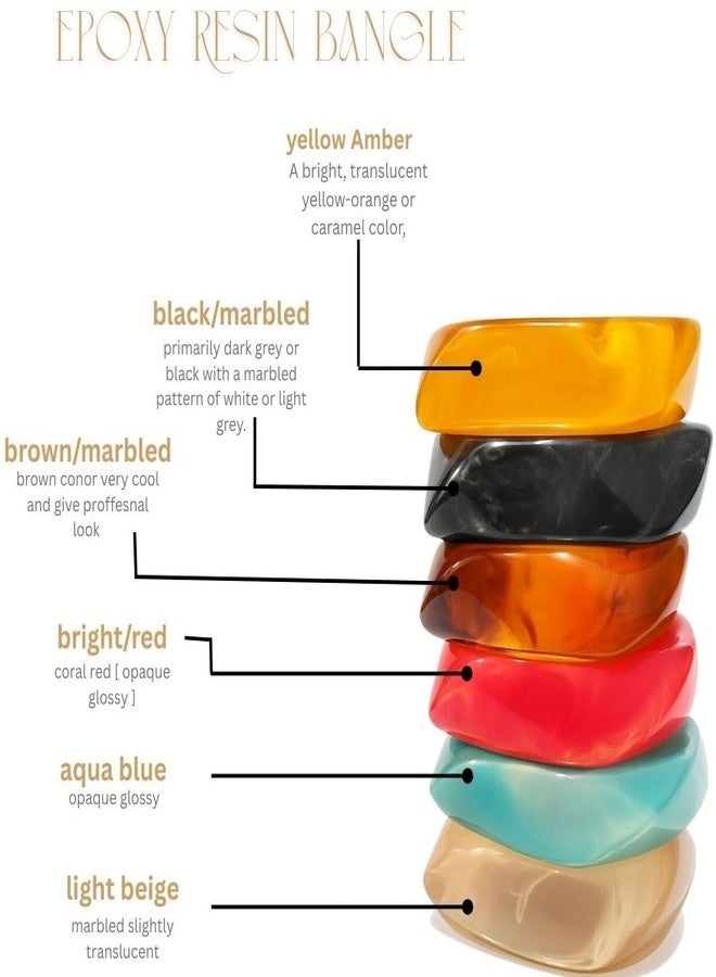 SHAFA IMPEX Acrylic Bangle for Women Colorful Resin Chunky Glass Bracelets Wide Irregular Women's Jewelry Gift (Multicolor 9) - Image 4