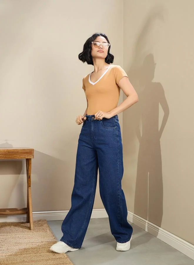 SASSAFRAS Sassafras Women High Rise Straight Fit Jeans